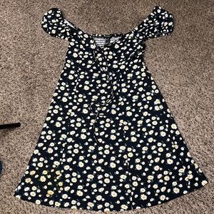Forever 21 Navy Daisy Print A-Line Dress